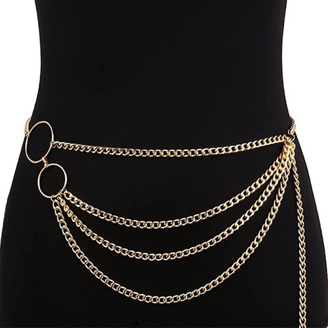 Metal Body Chain Tassel Multilayer Sexy Waist Chain Jewelry