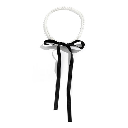 Vintage Long Bow Collar Chain Necklace