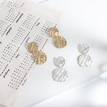 Metallic Chunky Round Earrings - FASHION SHEGOODS LLC