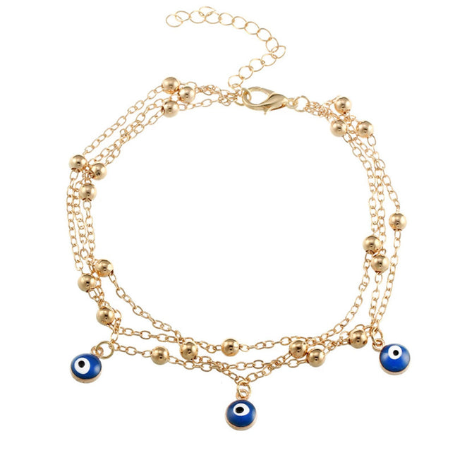Three Layer Multilayer Chain Anklet Bracelet
