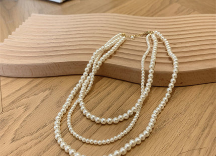 Multi-layer Artificial Pearl Beaded Necklace