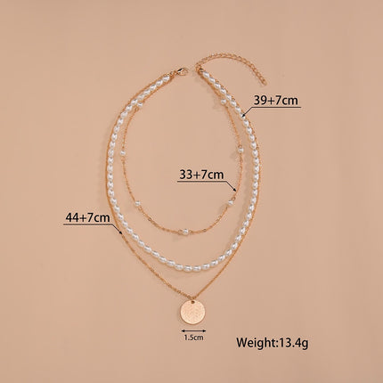 Multi-layer Layered Pearl Necklace Women Pendant - FASHION SHEGOODS LLC