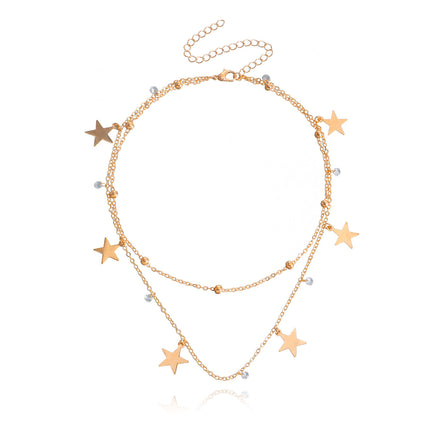 Star Charm Double Chain Necklace