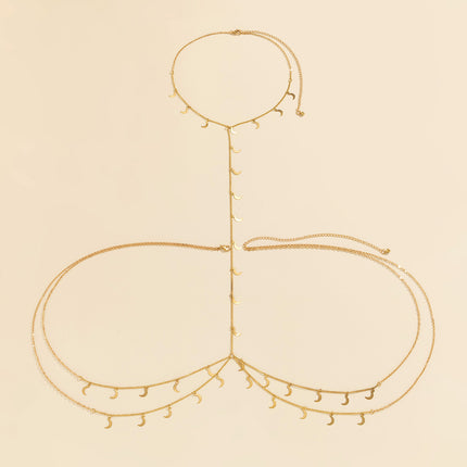 Sexy Imitation Pearl Star Multi-Layer Bikini Breast Chain Body Chain