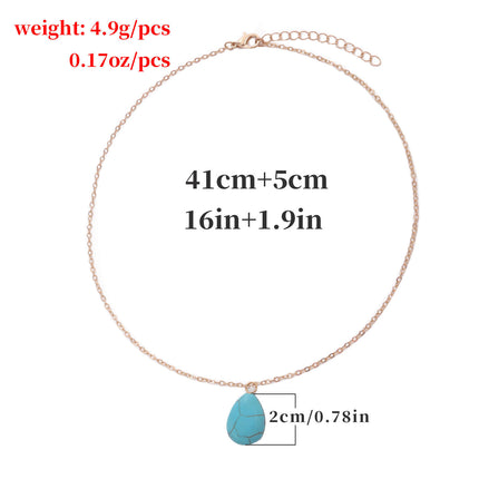 Turquoise Drop Pendant Necklace for Women