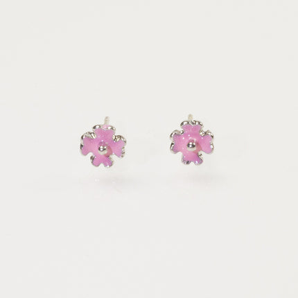 Enamel Flower Stud Earring