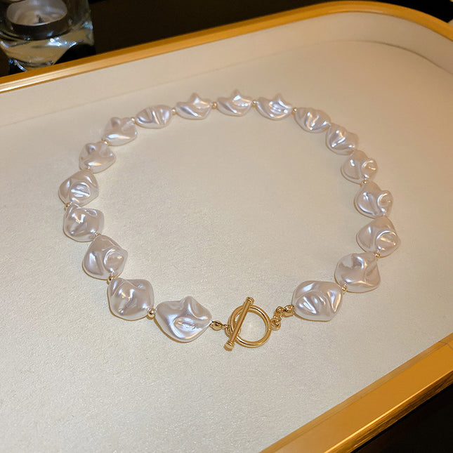 Exaggerate Baroque Pearl Necklace Irregular Pearl
