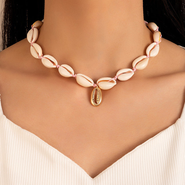 Vintage Seashell Coconut Necklace