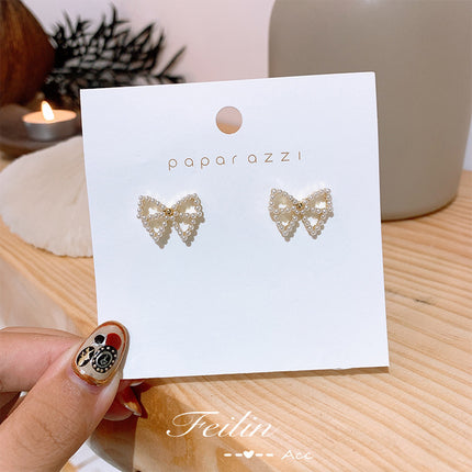 Fashion Party Bow Pearl Earrings