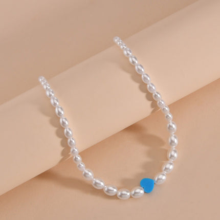 Vintage Pearl Choker Beaded Necklaces Love Design