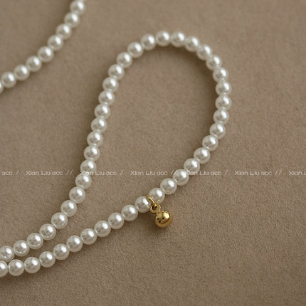 Vintage Style Simple Pearl Chain Choker Necklace for Women
