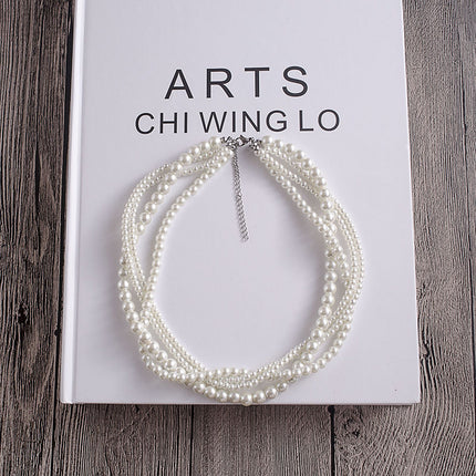 Multilayer Simulated Pearl Choker Necklace for Women - FASHION SHEGOODS LLC