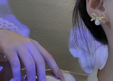 Pearl Bow Earrings