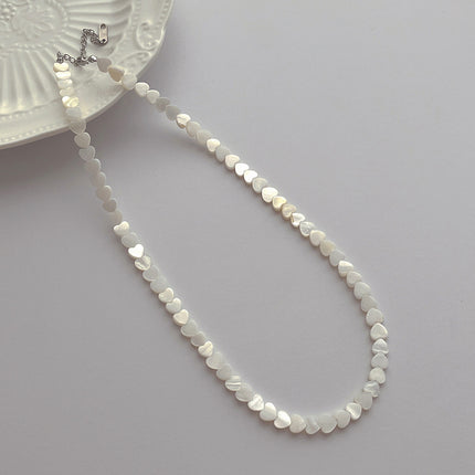 Nature Bead Heart Shell Necklace