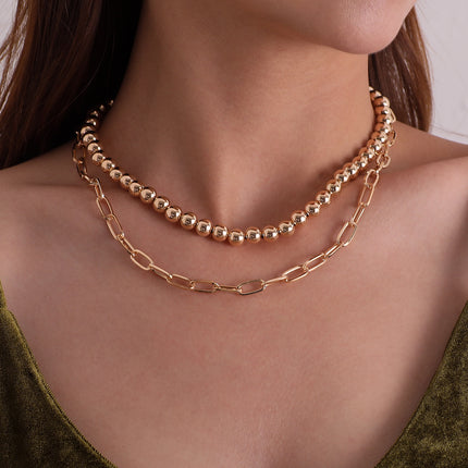 Multiple Paperclip Chain Layer Necklace