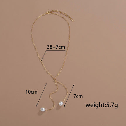 Pearl Long Chain Tassel Necklace