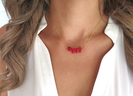 Red Coral Stone Lucky Necklace