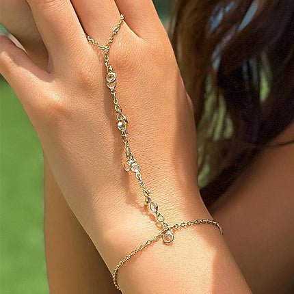 Stone Finger Chain Bracelet