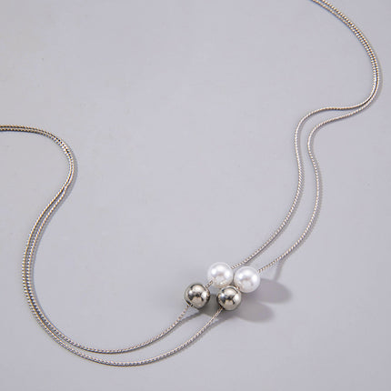 Simple Pearl Ball Pendant Choker Necklace