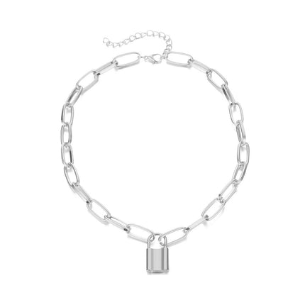 Punk Chain Necklaces Lock Charm