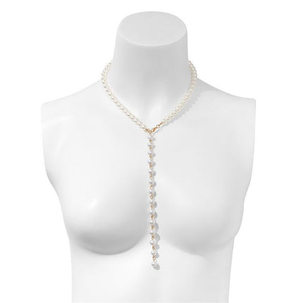 Simple Pearl Beads Long Tassel Pendant Necklace