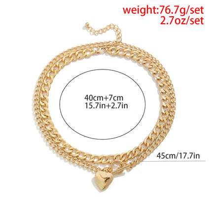 Heart Layered Necklace for Women - FASHION SHEGOODS LLC