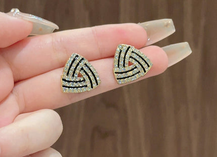 Rhinestone Triangle Stud Earrings