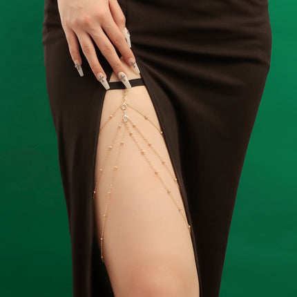 Sexy Beach Rhinestone Body Chain Thigh Chain
