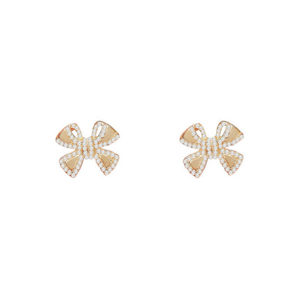 Pearl Bowknot Stud Earrings - FASHION SHEGOODS LLC