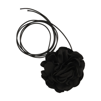 Retro Fabric Satin Rose Flower Necklace