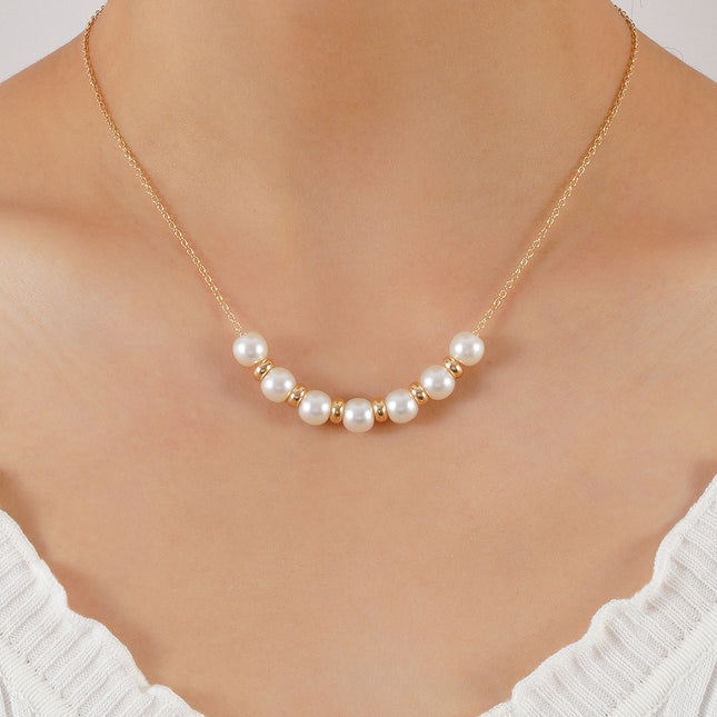 Thin Chain Pearl Necklace