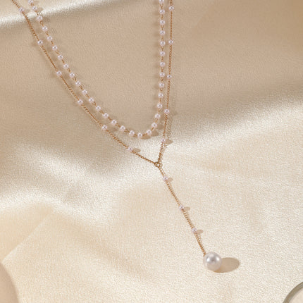 New Pearl Necklace Tassel Layered Necklace - FASHION SHEGOODS LLC
