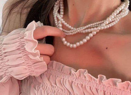 Pearls Jewelry Multilayer Pearl Necklace for Women