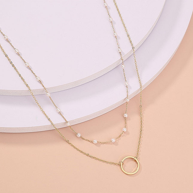 Bohemian Multilayer Pearl Chain Necklace