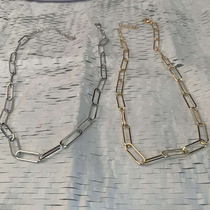 Paper Clip Link Chain Necklace - FASHION SHEGOODS LLC