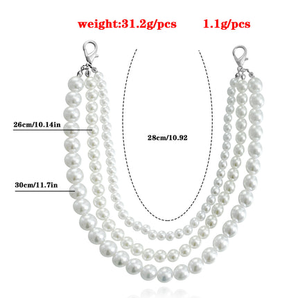 Three-Layer High Gloss Pearl Shoe Charms Chains Foot Decoration
