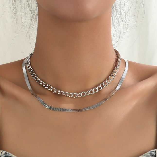 Multilayer Layered Snake Chain Necklace - FASHION SHEGOODS LLC
