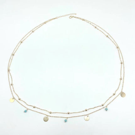 Holiday Turquoise Sequins Pendant Waist Chain