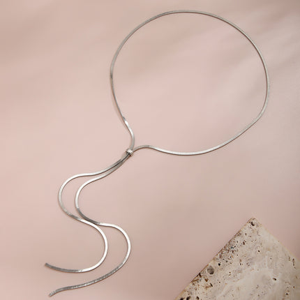 Long Snake Bone Chain Necklace - FASHION SHEGOODS LLC