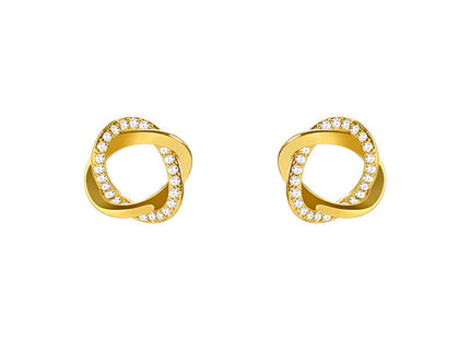 Twist Hollow Round Rhinestone Stud Earring