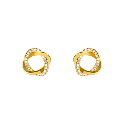 Twist Hollow Round Rhinestone Stud Earring