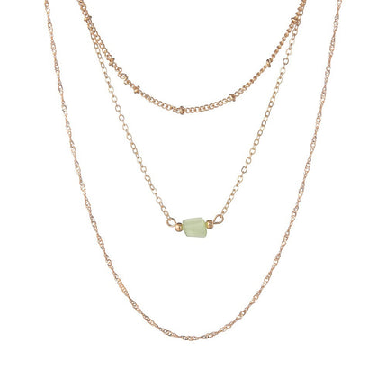 Multi Layer Gemstone Chain Necklace for Women - FASHION SHEGOODS LLC