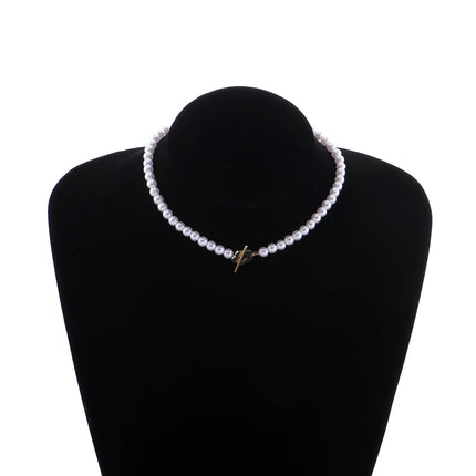 Bohemian Style OT Buckle Flower Shape Pearl Choker Necklace