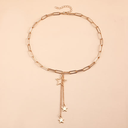 Star Paperclip Chain Pendant Necklace