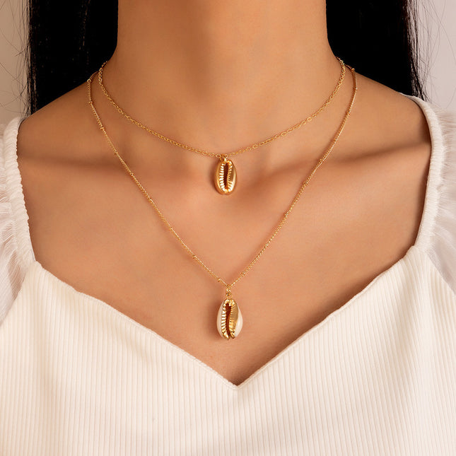 Gold Plated Sea Shell Pendant Necklace
