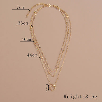 Simple Ring Double Layer Necklace Layered