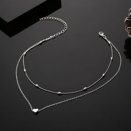 Double Layer Chain Heart Necklace