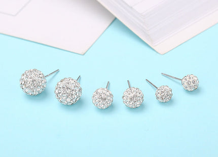 Crystal Rhinestones Round Ball Stud Earrings