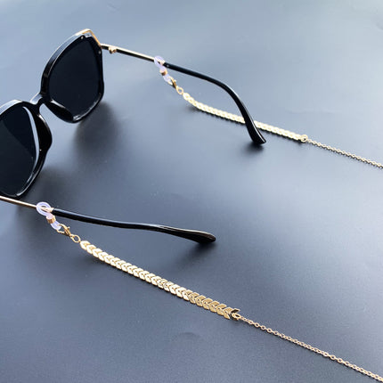 Thin Border Chain Decorative Sunglasses for Girls