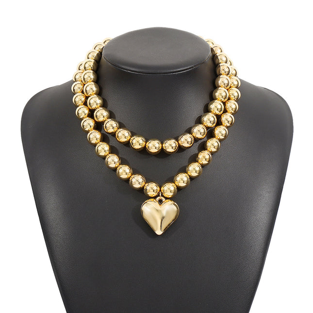 Multi-Layer Round Bead Chunky Necklace